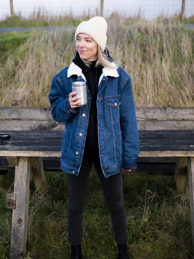 sherpa jacket katana na zime ootd blog Moda