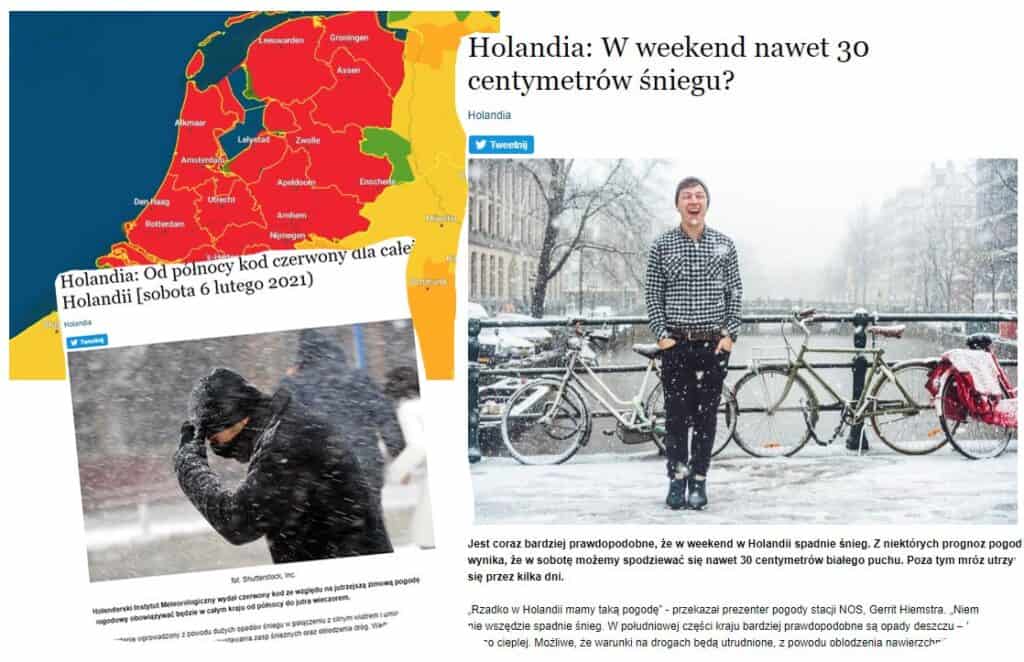 burza śnieżna w Holandii blog